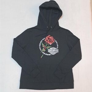 Harley-Davidson "Skull in the Rose" Hoodie - Women's size LARGE